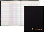 Adams Account Book, 4-Column, Black Cloth Cover, 9.25 x 7 inches, 80 Pages per Book (2)