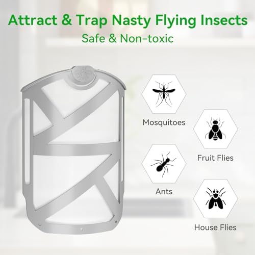 8Pcs Mosquito Bug Light Flying Insect Trap Refills 8 Pack Compatible with ZEVO, Indoor Fruit Fly Refill Cartridge Sets for Plug-in Light M364 and Max