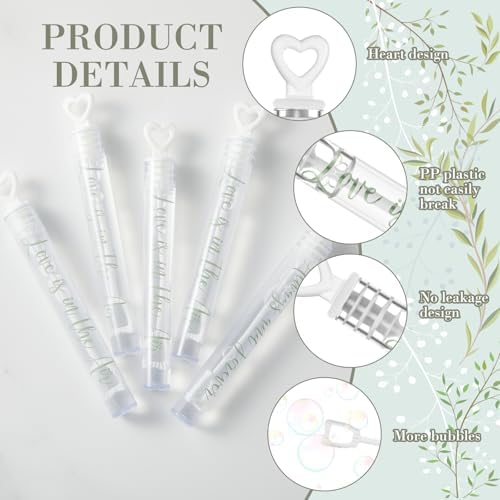 120 Count Wedding Mini Bubble for a Wedding Wands Bulk Heart Bubble Wand for Guests Send Off Party Supplies Valentine Anniversaries Celebration (Sage Green)
