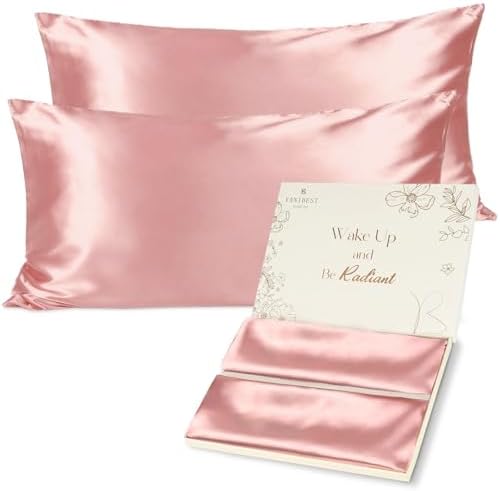 Yanibest Satin Pillowcase, King Size Pillow Cases Set of 2 - Silk Pillow Cases for Hair and Skin with Zipper, Silk Pillow Cases King for 20"x36", Exquisite Packaging for Women Men
