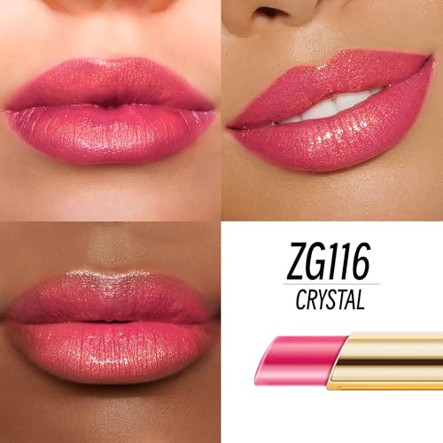 DE'MUMU Red Pink Lipstick Moisturizing for Women Shimmer Tinted Lip Balm Hydrating Nourishing Rasberry Lip Gloss Vegan& Cruelty Free Lip Makeup, ZG116 Crystal