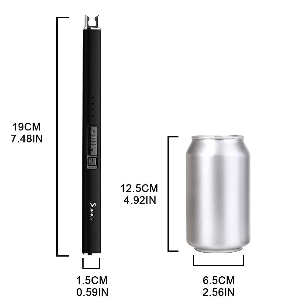 SUPRUS Electric Arc Windproof Flameless USB Lighter Rechargeable Lighter with Safety Lock for Candle BBQ Camping (Blue, 3)