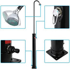 VINGLI Solar Heated Shower,2-Section with Shower Head，for Outdoor Backyard Poolside Beach Pool Spa,Black (2.3 Gallon)