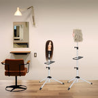 Wig Stand Tripod 50 Inch Metal Wig Mannequin Head Tripod Stand For Hairdressing Training Head Adjustable Wig Tripod Stand with Tool Tray (Silvery, Mannequin Head Not Included)