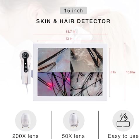 Professional 15-Inch Scalp Camera for Beauty Salons – High-Resolution Hair and Scalp Analysis Device with Image Storage, Easy Assembly, Durable Build, Ideal for Client Consultations & Head Spa