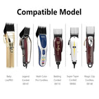CR8GR8 for Wahl Clipper Guards Set, 10 Pcs Compatible with Wahl Guards for Clippers from 1/16” to 1”, Universal Barber Guards with Metal Clip fits for All Wahl Clippers Combs #3170-400, Black