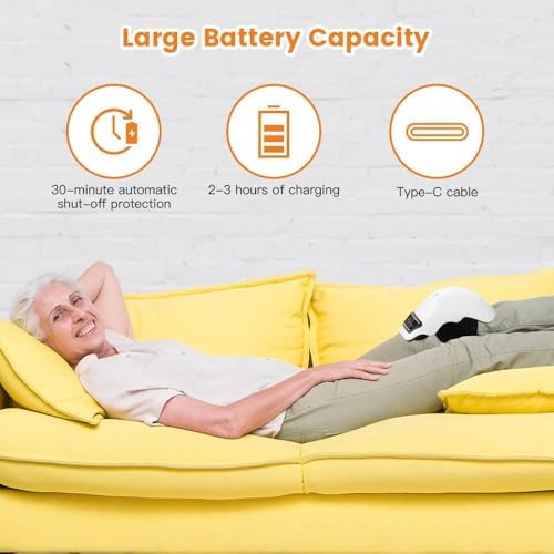 PRURYE Knee Massager, Cordless Knee Massager, Red Light Knee Therapy Device with Heat, 2025 Upgraded Pain Reliefer, 9 Levels of Heat and Vibration Models for Arthritis, Gift for Elders and Family