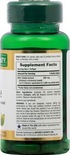 Nature's Bounty Milk Thistle, Herbal Health Supplement, Supports Liver Health, 1000 mg, Rapid Release Softgels, 50 Ct (Pack of 2)