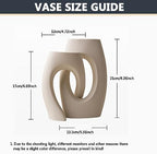 Ceramic Vase, Modern Minimalist Geometric Decorative Vase Sets for Home Décor, Events, Office, Garden, Wedding -White