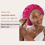 YANIBEST Double Layer Satin Bonnet Silk Bonnet Adjustable Hair Bonnet for Sleeping Hair Bonnets for Women Curly Natural Hair