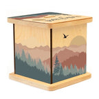 Wooden Piggy Bank for Kids and Adults, Personalized Gift Handmade in USA by BloomOwl, Custom Piggy Bank, Personalized Banks for Kids, Gifts for Baby Boys and Girls (Mountains)