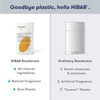 HiBAR - Bergamot & Cedar Plastic Free Deodorant - Natural Deodorant - All-Day Protection - With Sunflower Seed Wax, Rice Bran & Shea Butter - Plastic, Paraben & Aluminum-Free - Vegan - 3 Pack