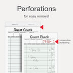 Adams Guest Check Pads, Single Part, Perforated, White, 3-2/5" x 6-3/4 ", 50 Sheets/Pad, 5 Pads/Pack (525SWMT)