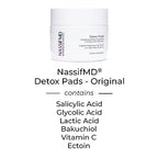 NassifMD Detox Pads Facial Radiance Pads, Glycolic Acid Pads, Witch Hazel Toner, Face Exfoliating Pads Salicylic Acid Wipes, BHA AHA Pads, Resurfacing Pads for Face (30 Count or 60 Count)