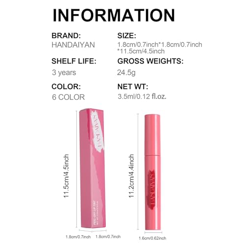 6PCS Lip Liner,Peel Off Lip Liner Tattoo, Peel Off Lip Stain, Long Lasting Lip Stain Peel Off, Infused with Hyaluronic Acid & Vitamin E, Makeup Gift for Women