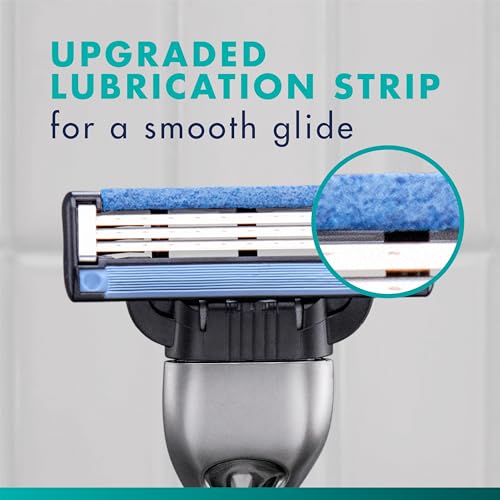 Gillette Mach3 Shaving Razor for Men, 1 Gillette 3-Blade Razor Handle for Men’s Grooming, 10 Razor Blade Refills, Razor Blades with Lubrication Strip