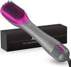3 in 1 Hair Dryer Brush Professional 1200W Powerful Ceramic Tourmaline 3 Heat/2 Speed Settings One Step Hair Dryer and Styler (Gray)