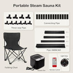 PEEKO Full Size Portable Personal Home Sauna, Pentagon Sauna Tent Sauna Box with 650nm Red Light Therapy, 3L Capacity 1200W Steamer, Pocketed Foldable Chair, Customized Sweat Mat with Remote Control
