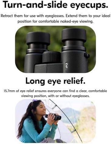 Nikon PROSTAFF P7 8x30 (16770) Black Binoculars Bundle with Lens Pen and Cleaning Cloth, Compact Binoculars for Adults for Hunting, Bird Watching, and Hiking Essentials, Zoom Lightweight Travel