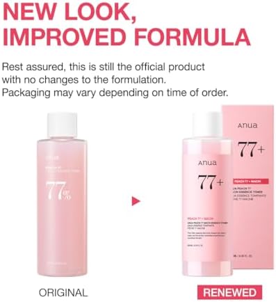 Anua Peach 77 Niacin Essence Toner 250ml / Brightening Toner for Face, Niacinamide, Panthenol, Ceramides, Facial Toner for Glass Skin, Korean Skin Care (8.45 fl.oz.)