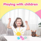4pack Stress Cube Squishy Stress Balls for Adults Kids Fidget Toy for Your Best Mellow and Chill -Ice Cubes-Square Shape with Filling in Pink Blue Purple Green -Age 3 to Adult(4pcs Cube)