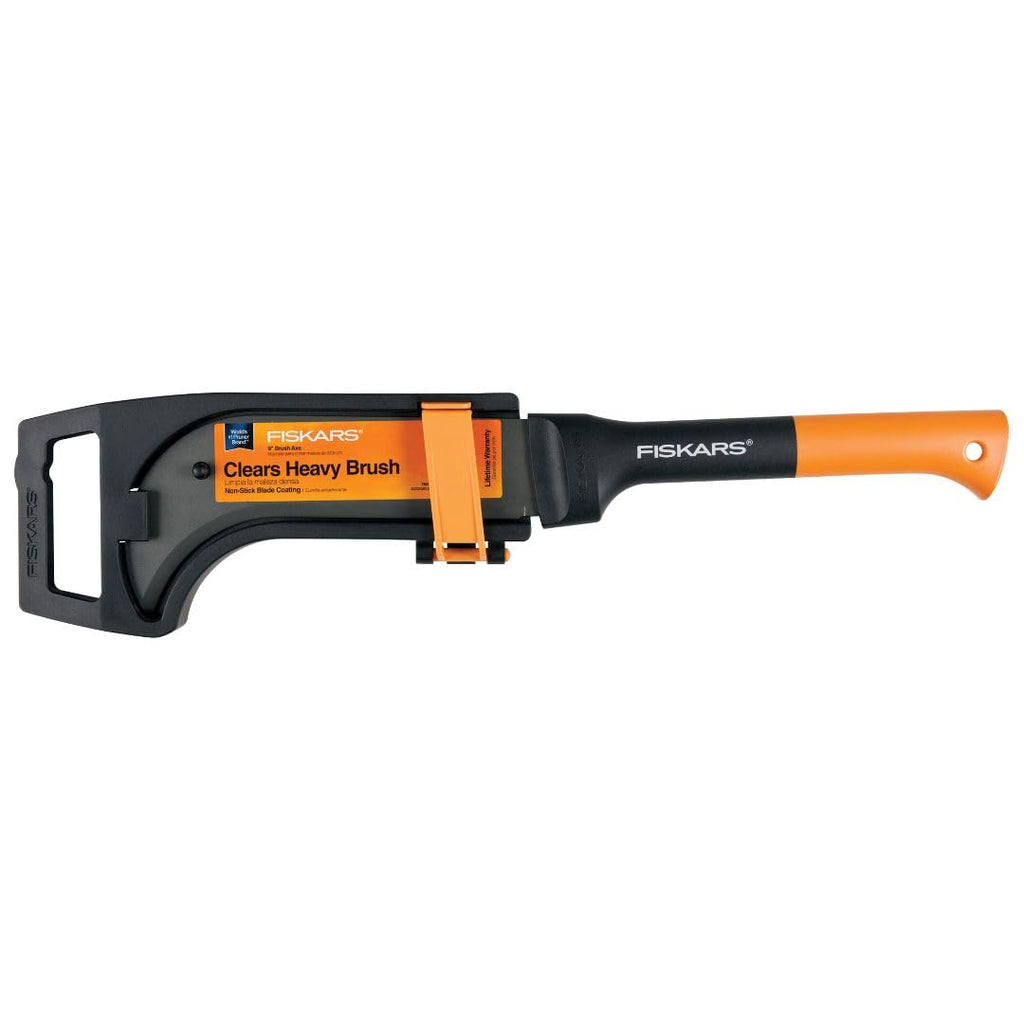 Fiskars 19" Brush Axe, 10" Curved Blade, Machete for Cutting Tree Branches