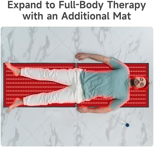 Large 23.60" x 38.00" Red Light Therapy Mat, 400 Dual-Wavelength LEDs (660nm & 850nm), Easy to Carry for Home or Travel Use