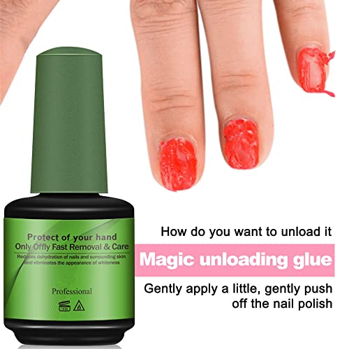 Magic Soak-Off Quick,Professional Nail Polish Remover for Natural, Gel Nails (Green-1)