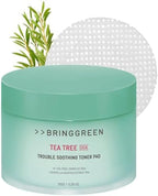 BRING GREEN Tea Tree CICA Soothing Toner PAD | Korean Daily Skincare Routine with Mild Formula, Cooling for Soothing and Hydrationg Effect, Vegan Certified Toner Pads 90 Count, 5.29 Fl. OZ.