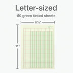Adams Analysis Pad, 8 1/2" x 11", 100 Pages (50 Sheets), 6 Columns, Green