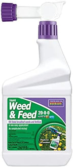 Bonide Liquid Weed & Feed 20-0-0, 32 oz Ready-to-Spray Weed Control and Fertilizer for Outdoor Lawn & Garden Use