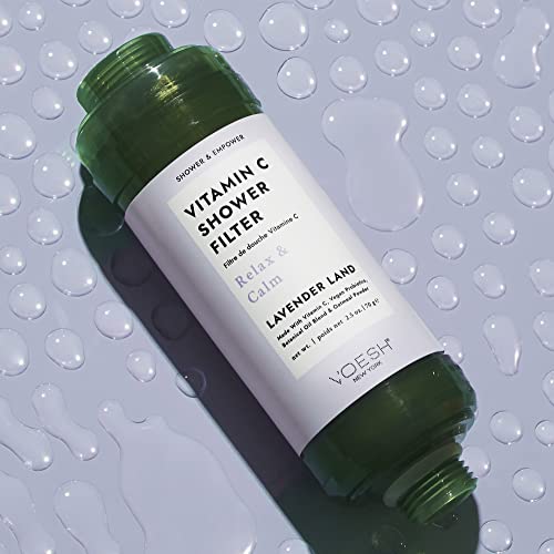 VOESH Vitamin C Shower Filter, Shower Aromatherapy, Water Purifier, Water Softener, Vegan Probiotics, Spa Shower Head, Water Filter, Shower Self-Care
