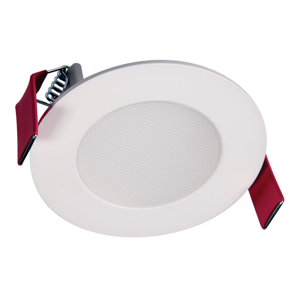 HALO HLB 3 Inch Canless LED Recessed Downlight, 500 Lumens, 5CCT Selectable 2700K-5000K, IC/Airtight, Wet Rated, White Trim 6- Pack HLB3059FS1EMWR-6PK