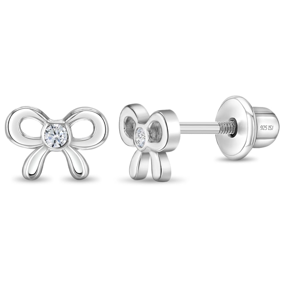 In Season Jewelry Tiny Bow Kids Earrings – 925 Sterling Silver