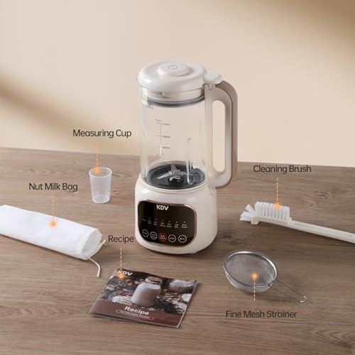 8 in 1 Automatic Nut Milk Maker Machine,40oz Soy Milk Maker Blender for Almond, Oat, Coconut, Plant-Based & Non-Dairy Milks/Beverages with 24H Pre-Set Timer & 12H Keep Warm
