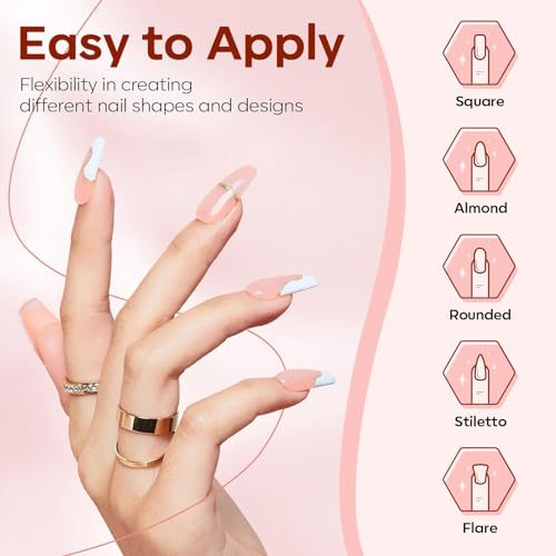 Modelones Poly Nail Gel Kit 30ml 2PCS With Slip Solution Extension Builder Enhancement Professional Starter Kit All-in-One Nail Technician French Kit