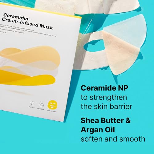 Dr.Jart+ Ceramidin Cream-Infused Face Mask for Dry Skin with Ceramides and Panthenol | Sheet Mask | Korean Skin Care, 1 Pack