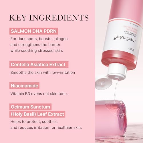 medicube Salmon DNA PDRN Pink Trio Set: Salmon DNA PDRN Pink Peptide Serum and Salmon DNA PDRN Pink CICA Soothing Toner and Salmon DNA PDRN pink collagen jelly gel mask (4ea)