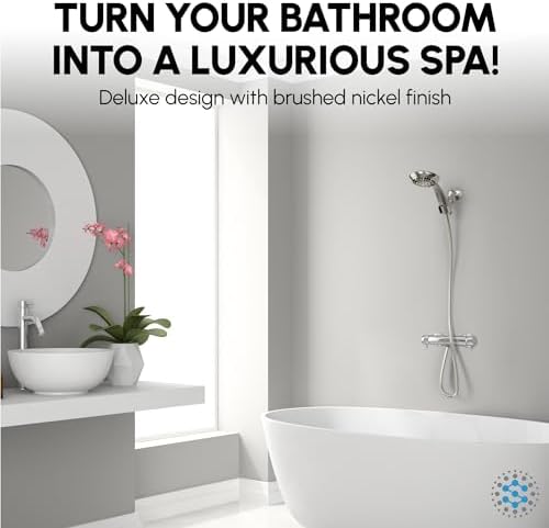 Luxury Spa Series, 6 Spray Settings 4.5 inch Hand Held Shower Head, Extra Long Stainless Steel Hose, MAXX-imize Your Shower with Showerhead in Brushed Nickel Finish