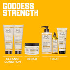 Carol's Daughter Goddess Strength True Stretch Defining Hair Cream For Wavy, Coily and Curly Hair, Curl Defining Cream with Castor Oil for Weak Hair, 6.8 Fl Oz