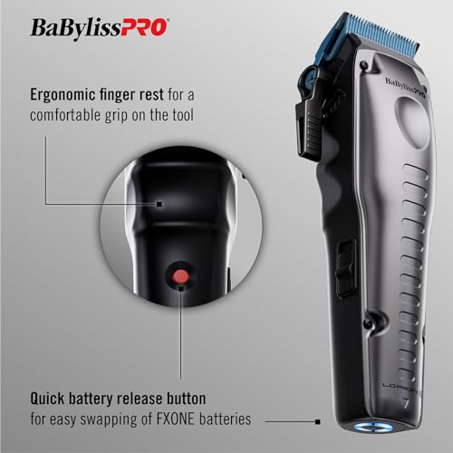 BaBylissPRO FXONE LO-PROFX Professional Cordless Clippers for Men with Interchangeable Battery