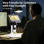 Coin Microscope, LCD Digital1000x, 1080P Coin Magnifier,Microscope for Adult with 8 Adjustable LED Lights, PC View, Compatible with MacOS Windows