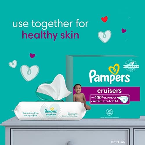 Pampers Cruisers Diapers - Size 5, 60 Count, Disposable Active Baby Diapers with Custom Stretch
