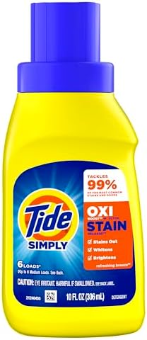 Tide Simply + Oxi Liquid Laundry Detergent, Refreshing Breeze, 6 loads, 10 fl oz, Pack of 12