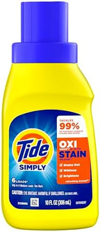 Tide Simply + Oxi Liquid Laundry Detergent, Refreshing Breeze, 6 loads, 10 fl oz, Pack of 12