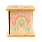 Wooden Piggy Bank for Kids and Adults, Personalized Gift Handmade in USA by BloomOwl, Custom Piggy Bank, Personalized Banks for Kids, Gifts for Baby Boys and Girls (Rainbow)