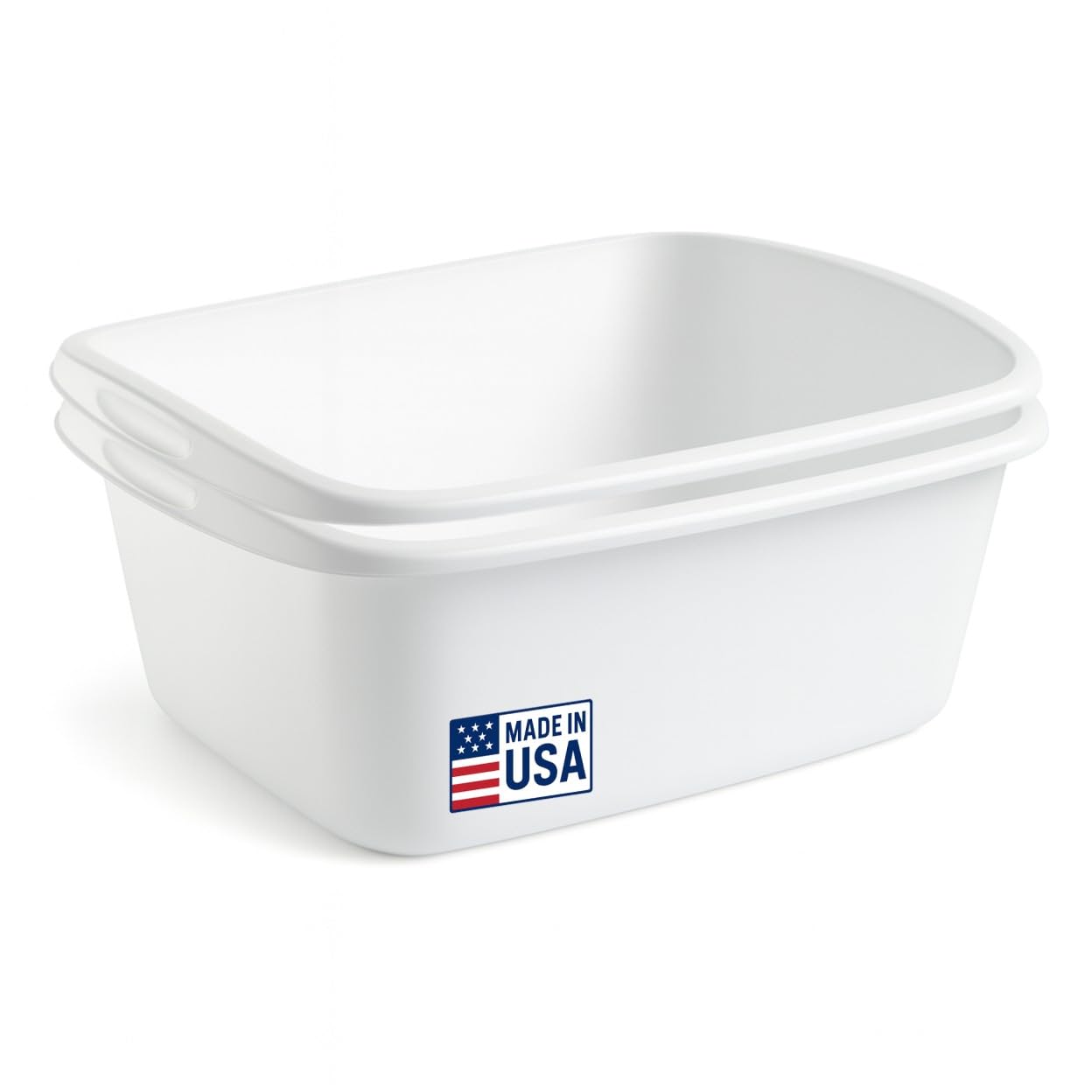 Tribello 2-Pack Dish Pans for Kitchen Sink, Plastic Tub Dishpan Wash Basin and Foot Bath for Soaking Feet, Wash Bucket for Washing and Storage Cleaning Supplies - 12 Quarts - Heavy Duty - (White)