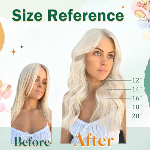 Easyouth Ash Blonde Human Hair Wire Extensions Fish Wire Hair Extensions Human Hair Fish Line Hair Extensions Ash Blonde Mix Bleach Blonde Layered Wire Hair Extensions Human Hair 20 inch 100g