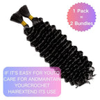 Deep Wave Bulk Hair For Braiding Hair 18inch 300g Wet And Wavy No Weft Quality Synthetic Hair Braiding Extensions For Boho Braids Natural Color 4 Bundles/Pack