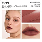 INTO YOU Matte Lipstick for Women, Matte Red Lipstick Long Lasting, Multi-Purpose for Lips and Cheek, Non-Stick Cup Not Fade Lip Stain Makeup Cosmetics Official Directly (EM21)
